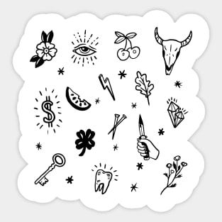 Old School Tattoo Pattern Drawing Sticker